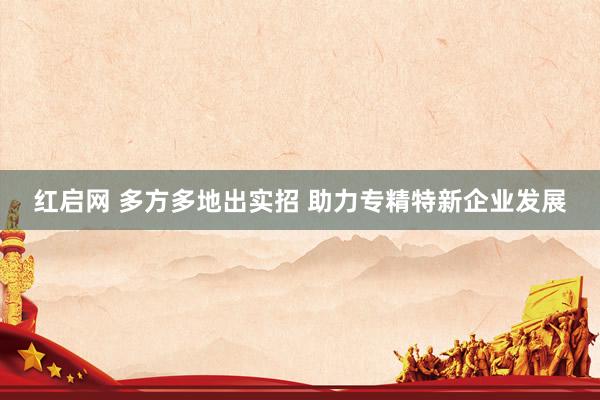 红启网 多方多地出实招 助力专精特新企业发展